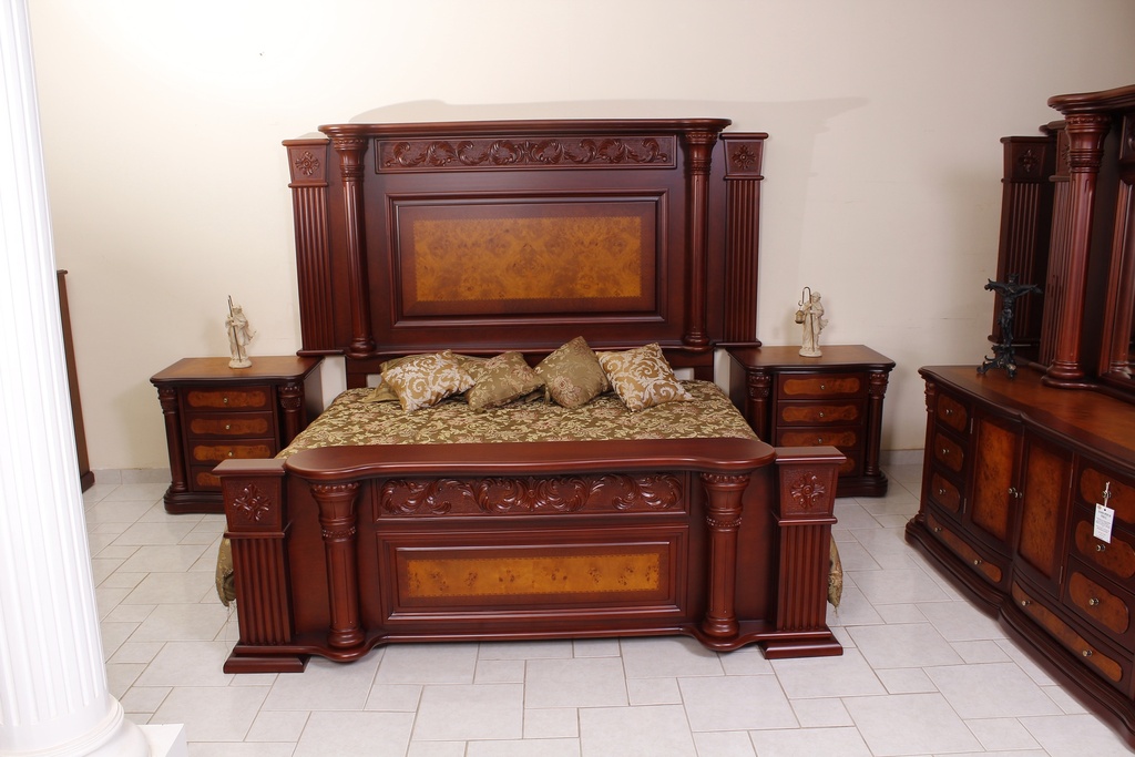 Recámara Imperio King Size con chapa 6 pzs