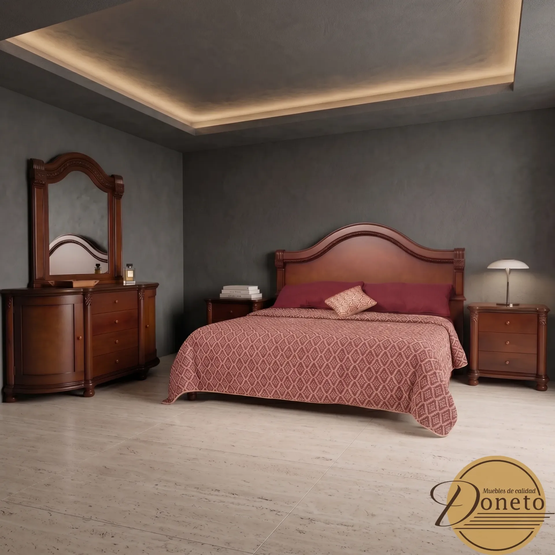 Recámara Boiserie (King Size, Roble, Sin Chapa)