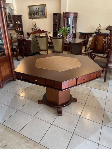 Cubierta Hexagonal Y Pedestal Mesa De Juegos