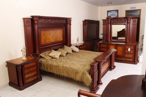 Recámara Imperio King Size con chapa 6 pzs